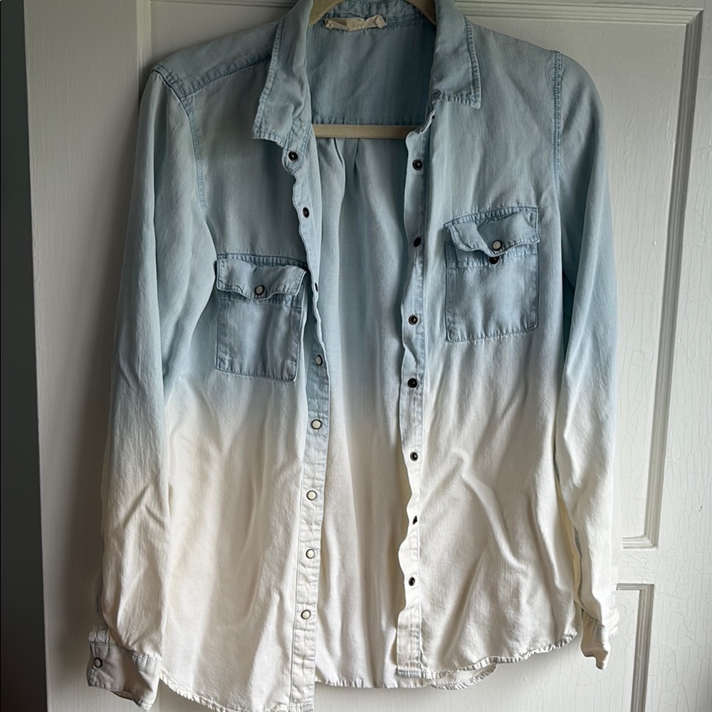 Ombre Denim Button-Up Shirt